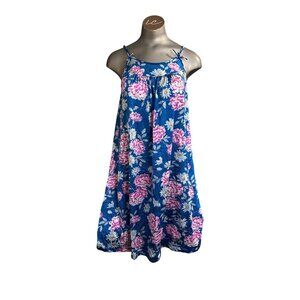 Vintage 1970s Babydoll Floral Nightie Top Dress- Large